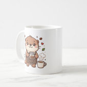 Cute Otter Barista Schort Mok Gift (Voorkant links)