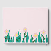 Cute Otter Cartoon Bloemen en Naam Baby Shower Gastenboek (Achterkant)