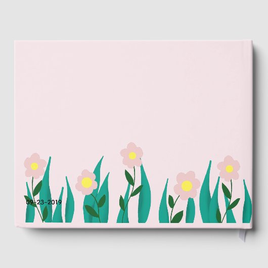 Cute Otter Cartoon Bloemen en Naam Baby Shower Gastenboek (Achterkant)