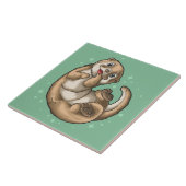 Cute Otter Ceramic Tile Tegeltje (Zijkant)