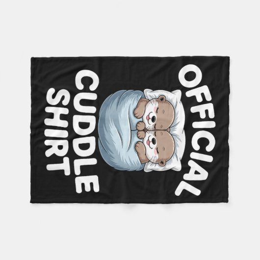 Cute Otter Couple Cozy Cuddle  Fleece Deken (Voorkant (Horizontaal))