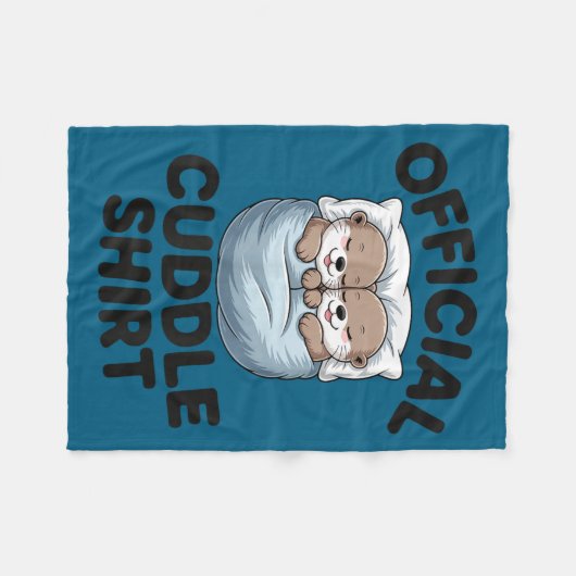 Cute Otter Couple Cozy Cuddle  Fleece Deken (Voorkant (Horizontaal))