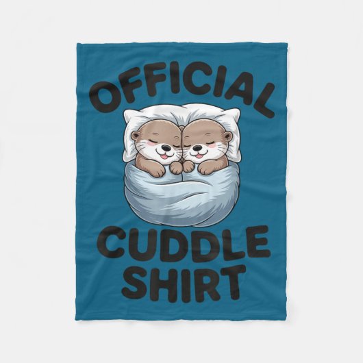 Cute Otter Couple Cozy Cuddle Fleece Deken (Voorkant)