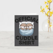 Cute Otter Couple Cozy Cuddle  Kaart (Gele Bloem)