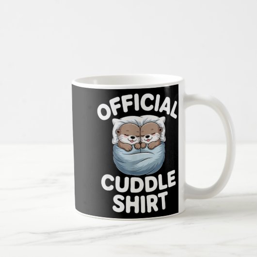Cute Otter Couple Cozy Cuddle  Koffiemok (Rechts)