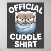 Cute Otter Couple Cozy Cuddle  Poster (Voorkant)