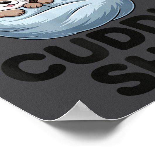 Cute Otter Couple Cozy Cuddle  Poster (Hoek)