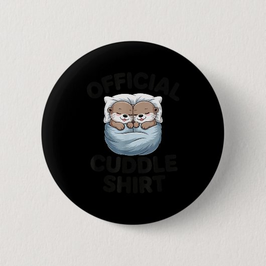 Cute Otter Couple Cozy Cuddle  Ronde Button 5,7 Cm (Voorkant)