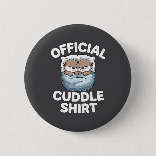 Cute Otter Couple Cozy Cuddle  Ronde Button 5,7 Cm (Voorkant)