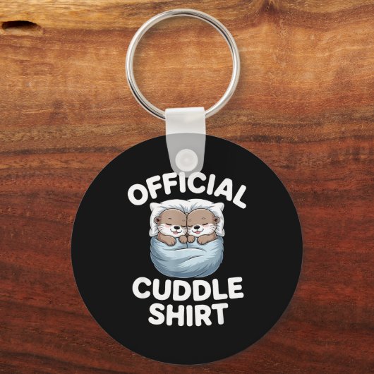 Cute Otter Couple Cozy Cuddle  Sleutelhanger (Voorkant)