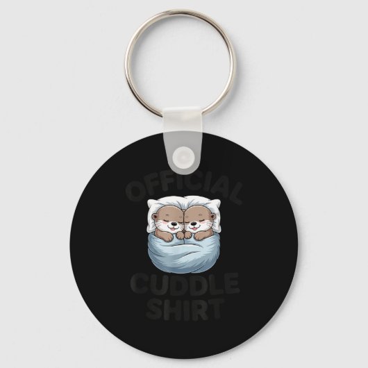 Cute Otter Couple Cozy Cuddle  Sleutelhanger (Voorkant)