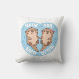Cute otter Couple, gemaakt voor elke otter Love Pu Kussen
