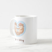 Cute Otter Couple Holding Hands Personalized Koffiemok (Voorkant links)