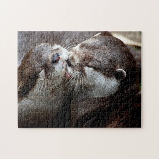 Cute Otter Couple, Jigzaag Puzzle Legpuzzel (Horizontaal)