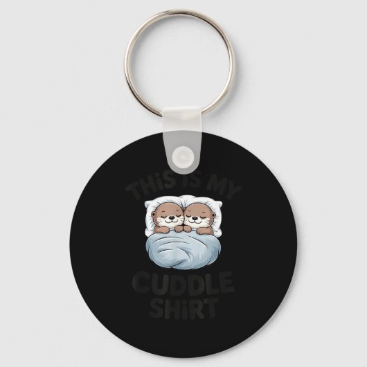 Cute Otter Couple Snuggle This Is My Cuddle  Sleutelhanger (Voorkant)