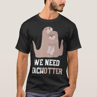 Cute Otter Couple Valentijnsdag Gift Otter T-shirt