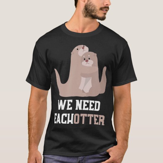 Cute Otter Couple Valentijnsdag Gift Otter T-shirt (Voorkant)