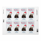 Cute Otter die een kerstcadeautje met kerstcadeau  Etiket (Full Sheet)