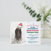 Cute Otter die een kerstfeest met de kerstman van  Briefkaart (Staand voorkant)