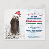 Cute Otter die een kerstfeest met de kerstman van  Briefkaart (Voorkant)