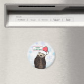 Cute Otter die een kerstman met kerstmis heeft. Magneet (Insitu (Vaatwasser))
