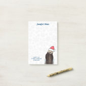 Cute Otter die een kerstman met kerstmis heeft. Post-it® Notes (Op bureau)
