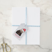 Cute Otter die met Kerstmis een kerstman heeft. Cadeaulabel (Met Touw)