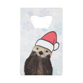 Cute Otter die met Kerstmis een kerstman heeft. Creditkaart Flessenopener (Voorkant)
