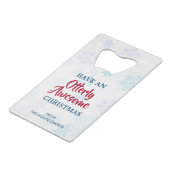 Cute Otter die met Kerstmis een kerstman heeft. Creditkaart Flessenopener (Achterkant Gekanteld)