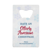 Cute Otter die met Kerstmis een kerstman heeft. Creditkaart Flessenopener (Achterkant)