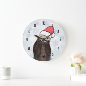 Cute Otter die met Kerstmis een kerstman heeft. Grote Klok (Huis)
