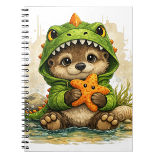Cute Otter Dino Costume Kawaii Notebook Notitieboek