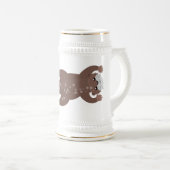 Cute otter diving cartoon bierpul (Voorkant rechts)