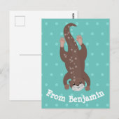 Cute otter diving cartoon briefkaart (Voorkant / Achterkant)