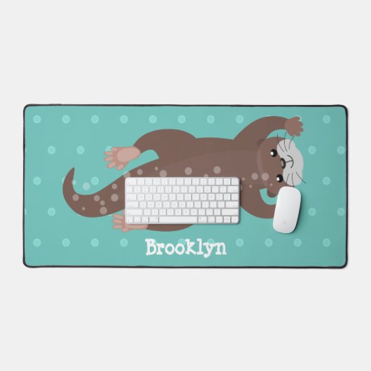 Cute otter diving cartoon bureaumat (Keyboard & Muis)