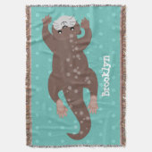 Cute otter diving cartoon deken (Voorkant Verticaal)
