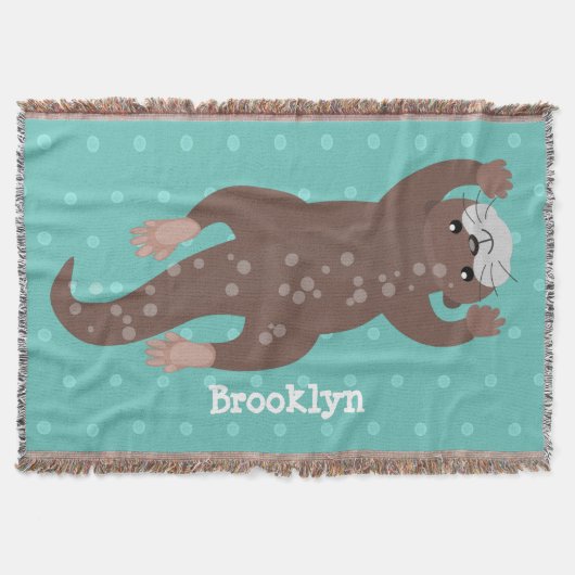 Cute otter diving cartoon deken (Voorkant)