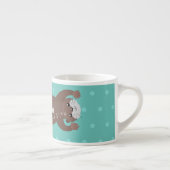 Cute otter diving cartoon espresso kop (Rechts)