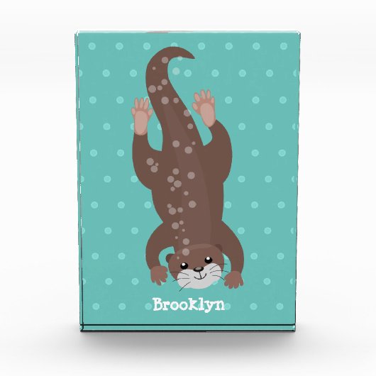 Cute otter diving cartoon fotoblokken (Voorkant)