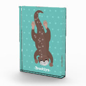 Cute otter diving cartoon fotoblokken (Rechts)