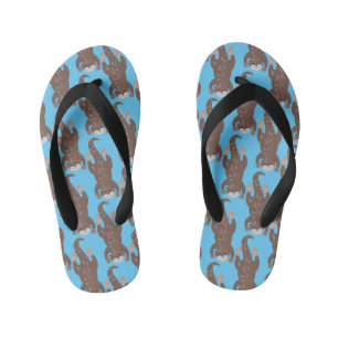 Cute otter diving cartoon kinder teenslippers