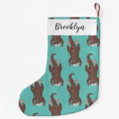 Cute otter diving cartoon kleine kerstsok (Achterkant)