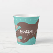 Cute otter diving cartoon latte mok (Voorkant)