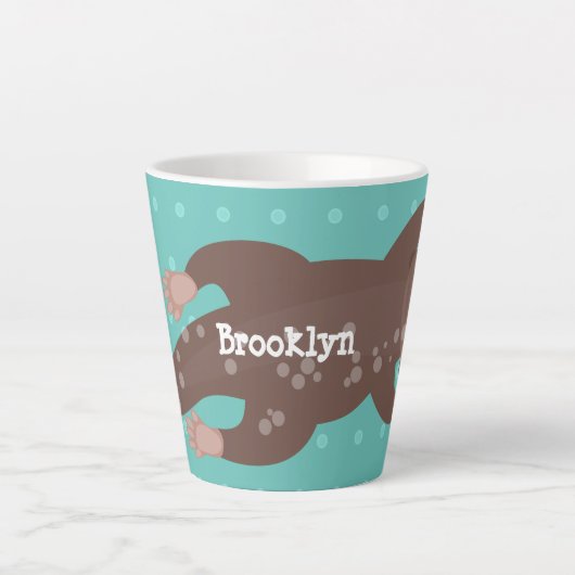 Cute otter diving cartoon latte mok (Voorkant)