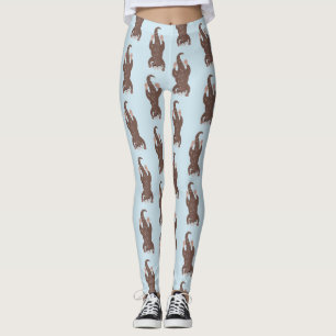 Cute otter diving cartoon leggings