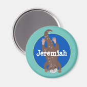 Cute otter diving cartoon magneet (Voorkant / Achterkant)