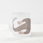 Cute otter diving cartoon matglas koffiemok (Voorkant links)