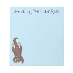 Cute otter diving cartoon notitieblok