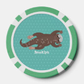 Cute otter diving cartoon poker chips (Achterkant)