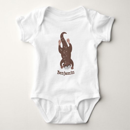Cute otter diving cartoon romper (Voorkant)